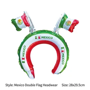 Mexico flag themed inflatable headband decoration for national day celebrations