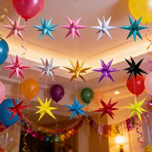 Ballons étoiles explosantes 26 pouces en aluminium pour décoration de fête festive
