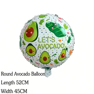 Detailansicht eines runden Avocado-Folienballons mit 52x45cm für Partydekorationen