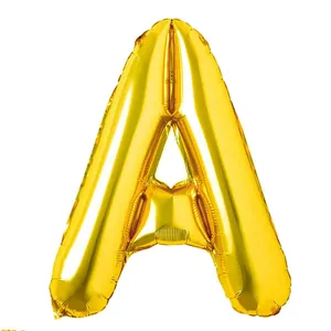 Shiny gold foil letter A balloon 16-inch size for fiesta and birthday party decorations