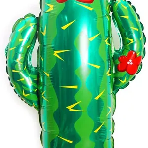 Green cactus-shaped foil balloon for Mexican Fiesta themed party decorations
