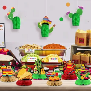 Cinco de Mayo Mexican theme party honeycomb centerpieces decorations set