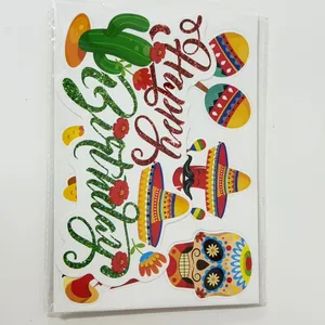 Tortendekoration Set Mexikanische Fiesta Happy Birthday mit Kaktus und Totenkopf.