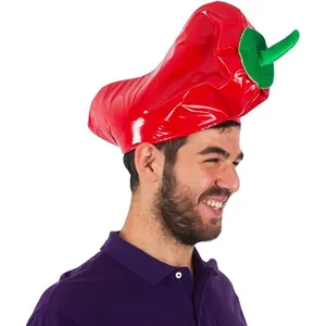 Funny red chili pepper shaped party hat for Mexican carnival and festival celebrations