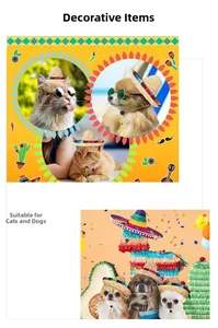 Mignons chats et chiens portant des mini chapeaux de paille pour décorations de fête