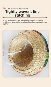 Detailed macro view showing the natural woven wheat straw texture of this pet sun hat