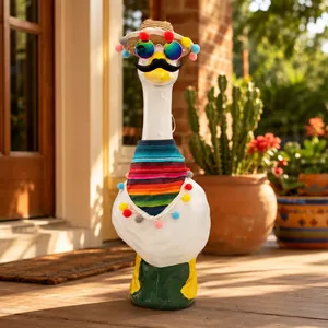 Ensemble de costume d'oie de porche style mexicain avec chapeau de paille et écharpe