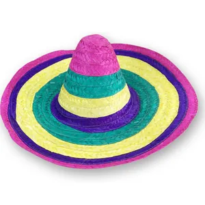 Chapeau de paille mexicain traditionnel coloré pour les fêtes d'Halloween et festivals