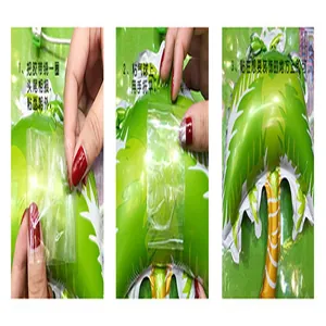 Detailed instructional guide for applying clear balloon glue dots on inflatable party decorations