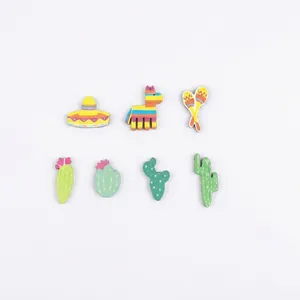Set Mexicaanse taarttoppers met cactus lama en sombrero voor themafeest decor
