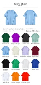 Detailed view of 100% cotton T-shirts in 15 different solid colors