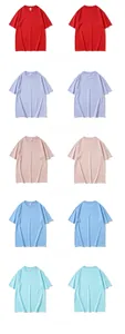 Detailed multi-color display of 220g combed cotton loose fit crew neck T-shirts