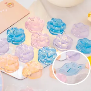 Cute Cat Paw Squishy Toy Soft Jelly TPR Stress Relief Squeeze Toy For Kids Adults Fidget Sensory Toy Gift Macaron Color