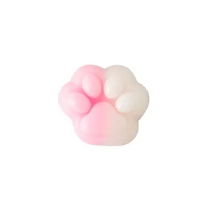 Cute pink and white gradient cat paw squeeze toy for stress relief and sensory fidget play