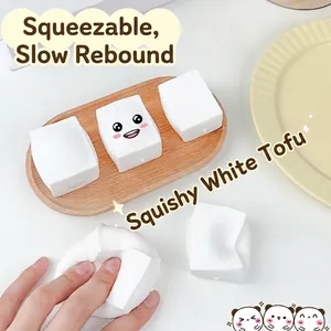 Créatif Squishy Tofu Jouet à Rebond Lent Brioche à la Vapeur Boule de Fromage Soulagement du Stress Jouet de Simulation