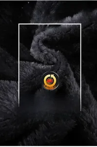 Macro detail of high-density thick black thermal fleece lining for winter outdoor jacket