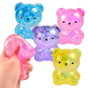 Aurora glitter moutsuiker beer stressverlichting squishy speelset