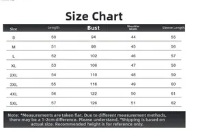Detailed size chart for women's short denim jacket with pearl beads in multiple sizes