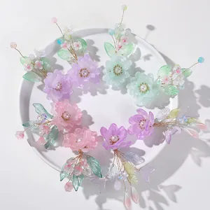 Handgemaakte kristallen bloem en blad DIY-accessoires voor haarspeldjes en sieraden