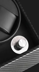 Close-up view of the 5-mode adjustment knob on a single automatic watch winder box