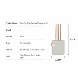 Detaillierte Produktspezifikationen und Größentabelle für 15 ml UV-Nagelgelflasche
