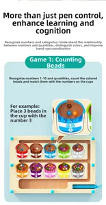 Educational magnetic bead counting maze toy showing logic training gameplay for kids
