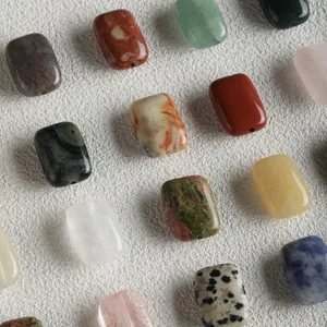 Perles rectangulaires en pierres naturelles pour la création de bijoux DIY et artisanat