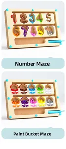 Detailed view of two versions of magnetic bead maze toys for children's educational play