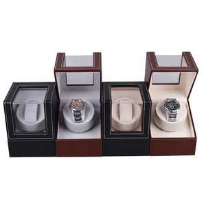 Cajas de carga automáticas premium para relojes mecánicos en cuero negro y marrón
