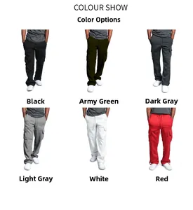Diverse opzioni di colore per pantaloni cargo uomo con tasche multiple stile high street
