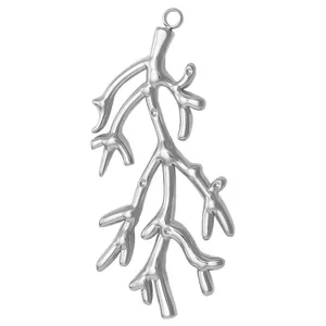 High polished 304 stainless steel marine coral branch pendant for DIY jewelry and hairpins