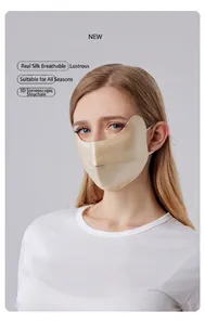 Mannequin portant un masque solaire en soie avec protection des coins des yeux