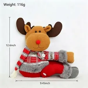 Dimensions détaillées et poids de l'embrasse de rideau renne de Noël en peluche douce