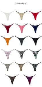 Grid view displaying variety of colors and patterns for thin strap cotton thongs
