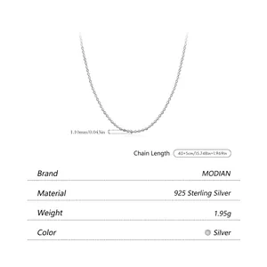 Minimalistische S925 Sterlingsilber Halskette mit verstellbarer Länge für Damenschmuck