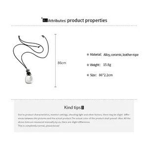 Detail view of silver hollow pendant necklace with material and size specifications.