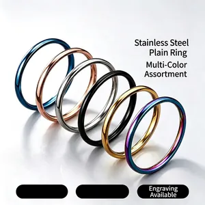 Anillos Geométricos Minimalistas De Acero De Titanio