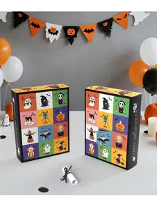 Halloween-themed blind box gift boxes featuring colorful cartoon character designs
