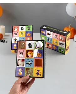 Detail view of a Halloween poke blind box showing open compartments and small surprises.