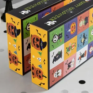 Festive Halloween themed poke blind box empty gift packaging with colorful designs