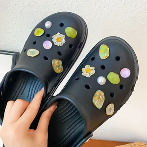 Beautiful floral and pearl resin shoe charms set for personalized DIY clog styling