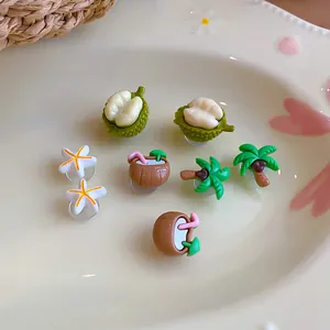 Variety of cute tropical fruit and summer themed resin shoe charms for clog sandals