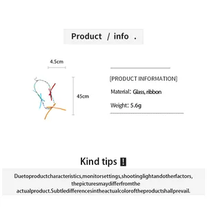 Specification detail of colorful beaded ribbon bow necklace with size and weight info