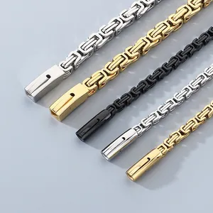 Byzantine stainless steel bracelets in multiple colors including gold and silver