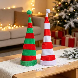 Chapeau d'Elfe de Noël Drôle Chapeau Sapin de Noël Jambes d'Elfe en Peluche Avec Cloches Rouge Vert Rayé Décoration de Fête Festive Accessoires de Costume