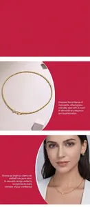 Detailed visual of a golden 925 sterling silver necklace with moissanite stone