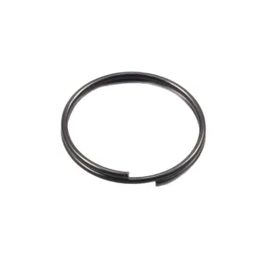 Durable black stainless steel split ring for keychains and accessories, 304 grade metal.
