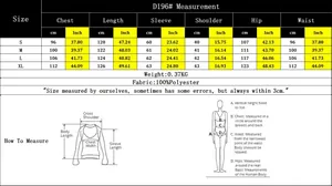 Detailed size chart for women's long sleeve pleated cardigan shirt dress with measurements