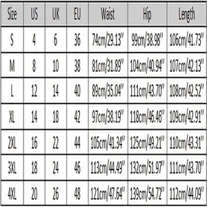 Size chart for women's high waist flare jeans with US, UK, and EU measurements