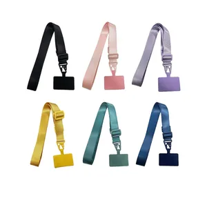 Universal Mobile Phone Lanyard With Adjustable Nylon Crossbody Neck Strap And Detachable Tether Tab Patch Anti-Lost